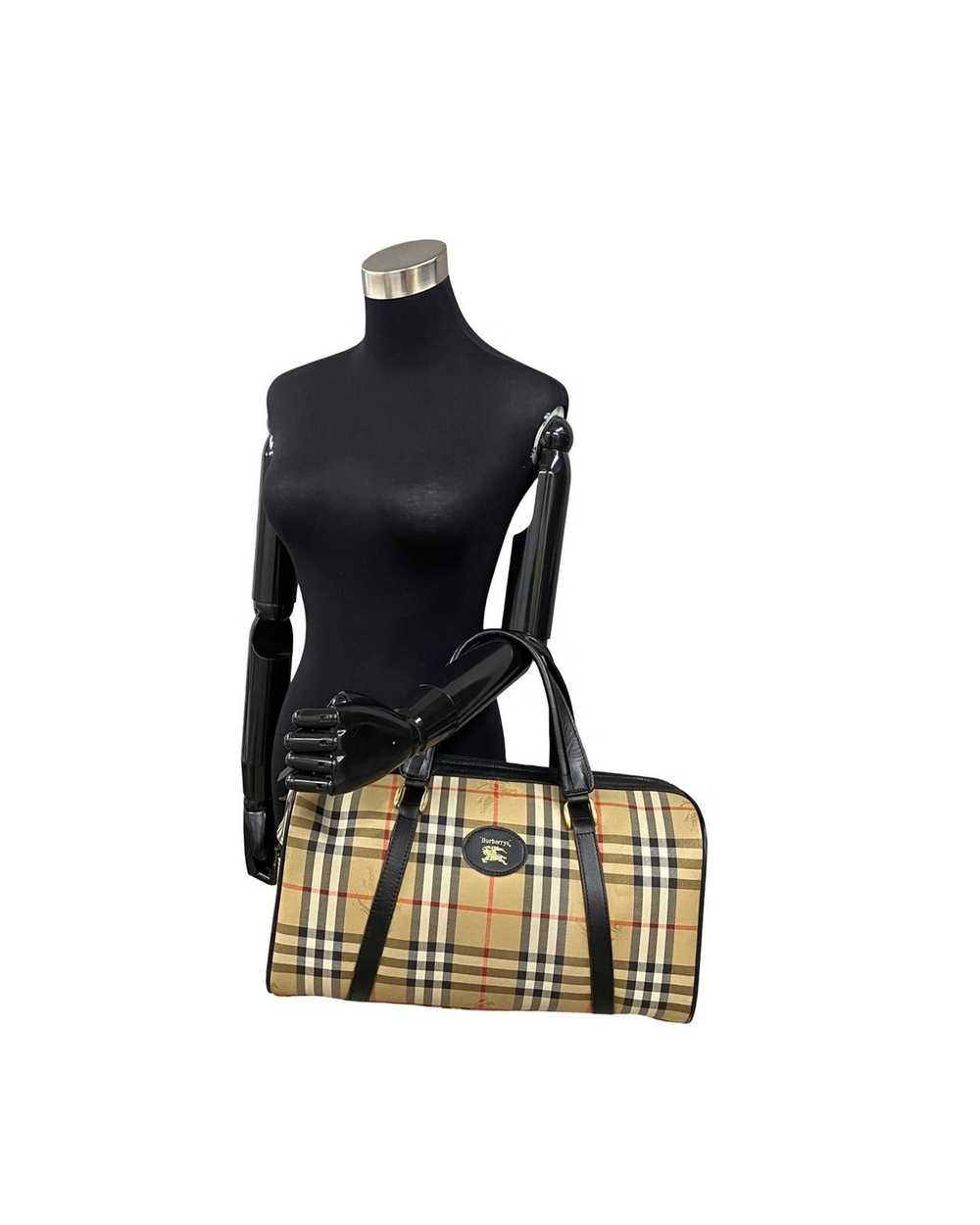 Burberry Designer Check Canvas Boston Bag in Brow… - image 3