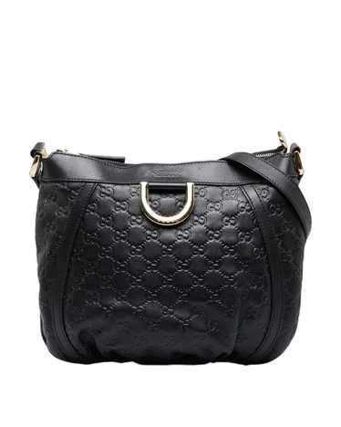 Gucci Black Guccissima Leather Crossbody Bag with 