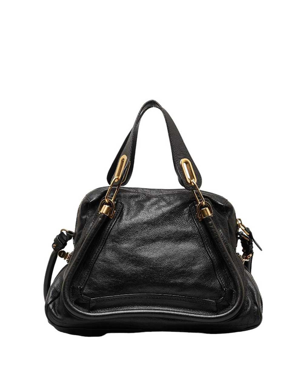 Chloe Leather Paraty Shoulder Bag in Black - image 3