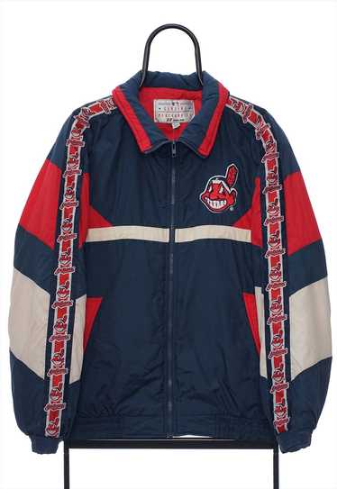 Vintage MLB Cleveland Indians Navy Jacket Mens - image 1