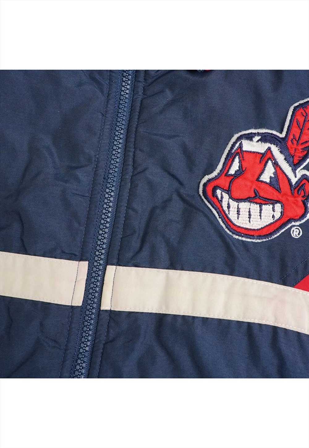 Vintage MLB Cleveland Indians Navy Jacket Mens - image 5