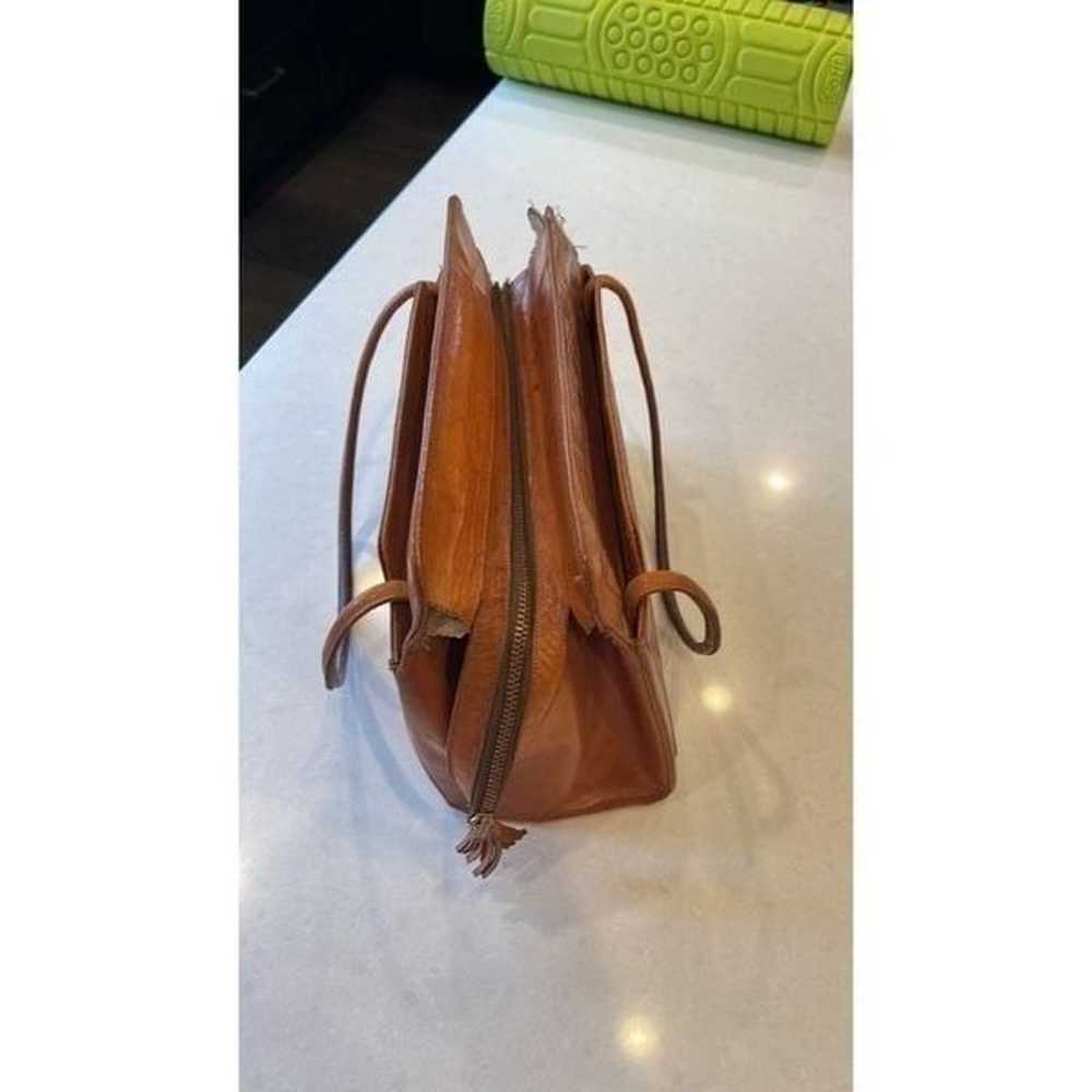 Leather vintage women’s bag, really cool, all lea… - image 3
