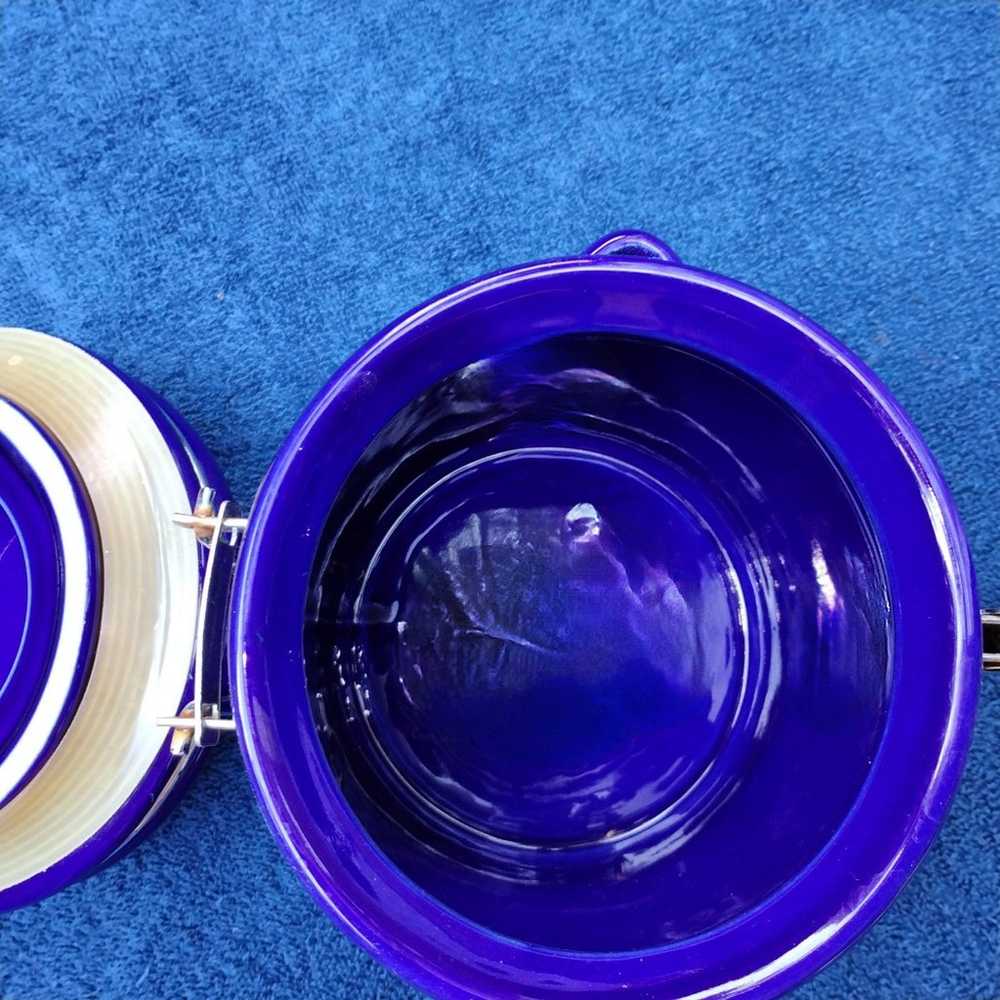 Cobalt Blue Ceramic Canister Vintage - Get rid of… - image 6