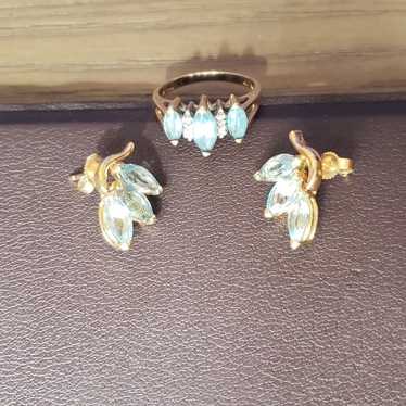 14k gold aquamarine earrings