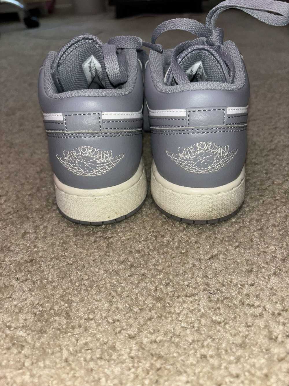 Nike Grey and white jordan 1 lows - image 3