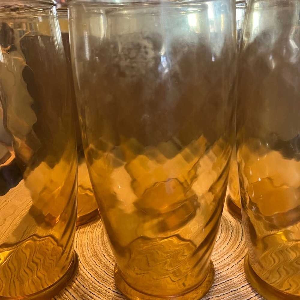 Amber Vintage Swirl Glasses set of 6 - image 2