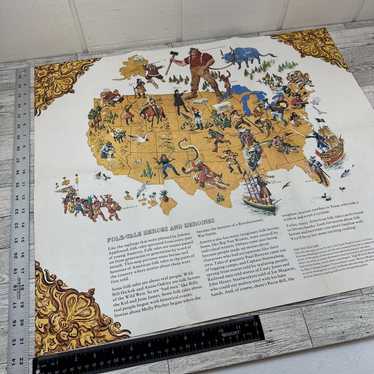 Vtg 1973 - Folk Tale Map of the United States For 