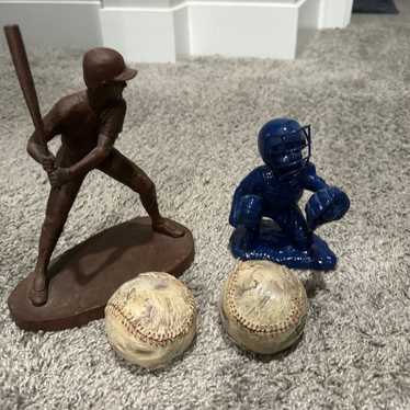 baseball figures batter catcher nursery room decor - image 1