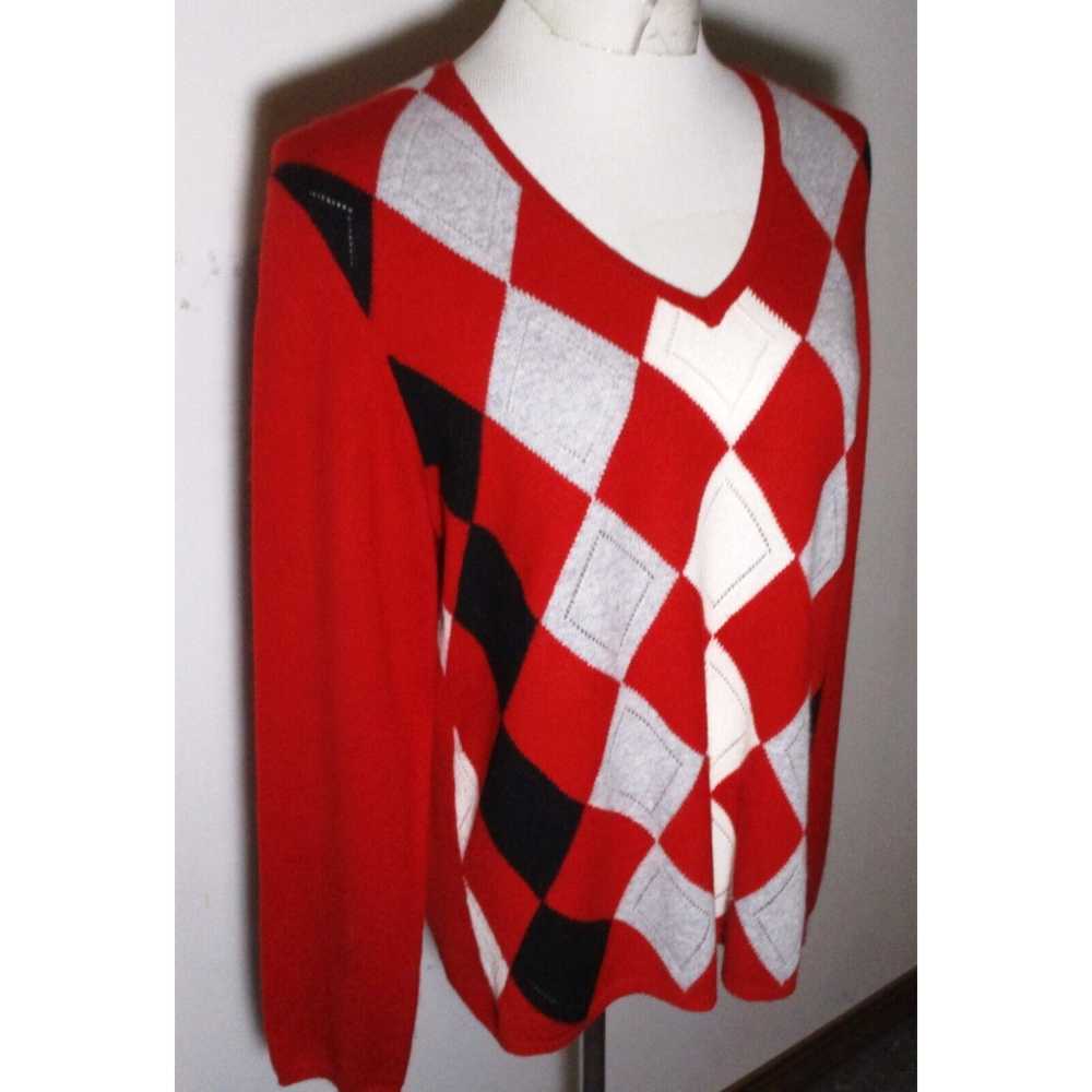 Vintage Women's CHARTER CLUB Red 100% Cashmere V-… - image 3