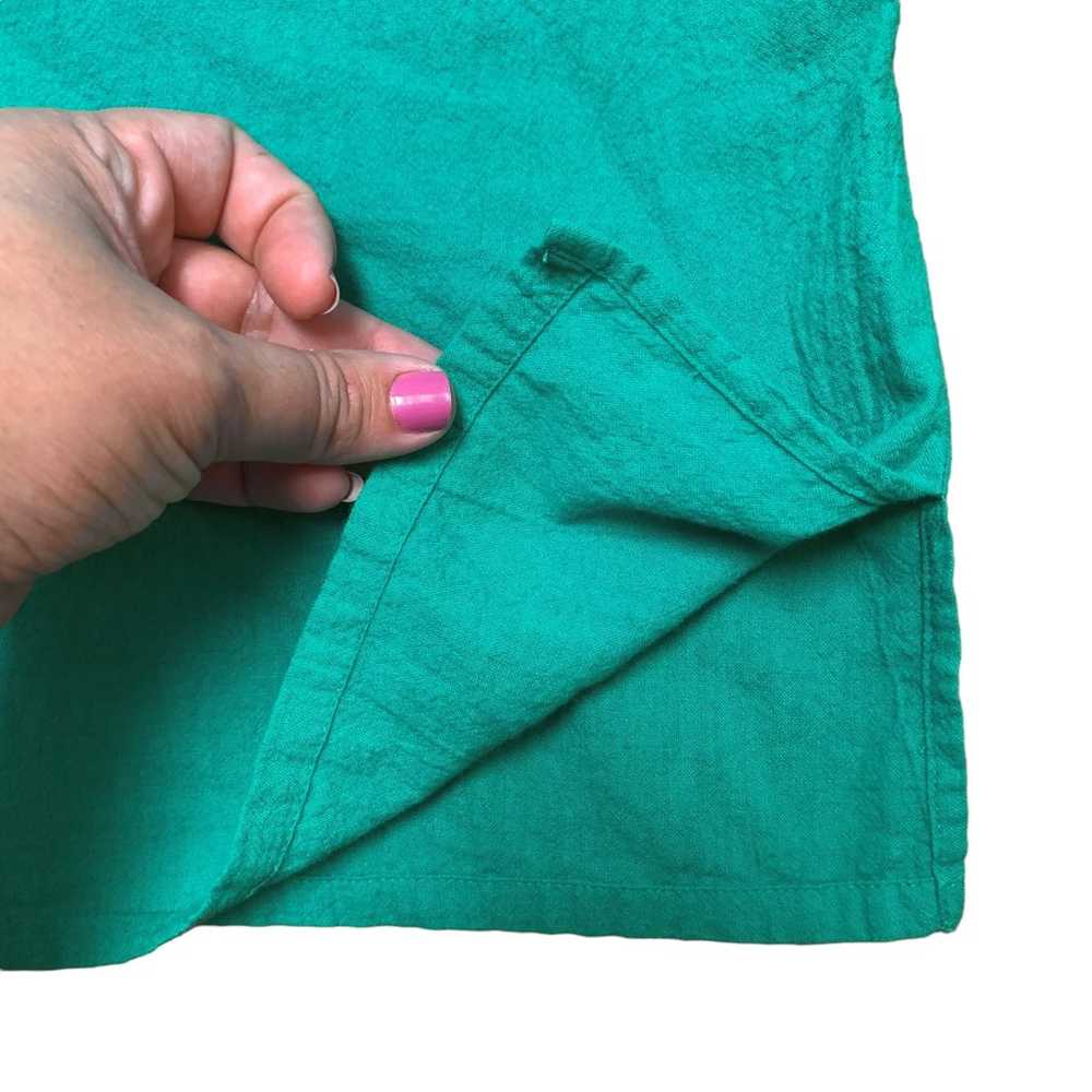 VTG Koret teal green button down blouse bright fl… - image 6