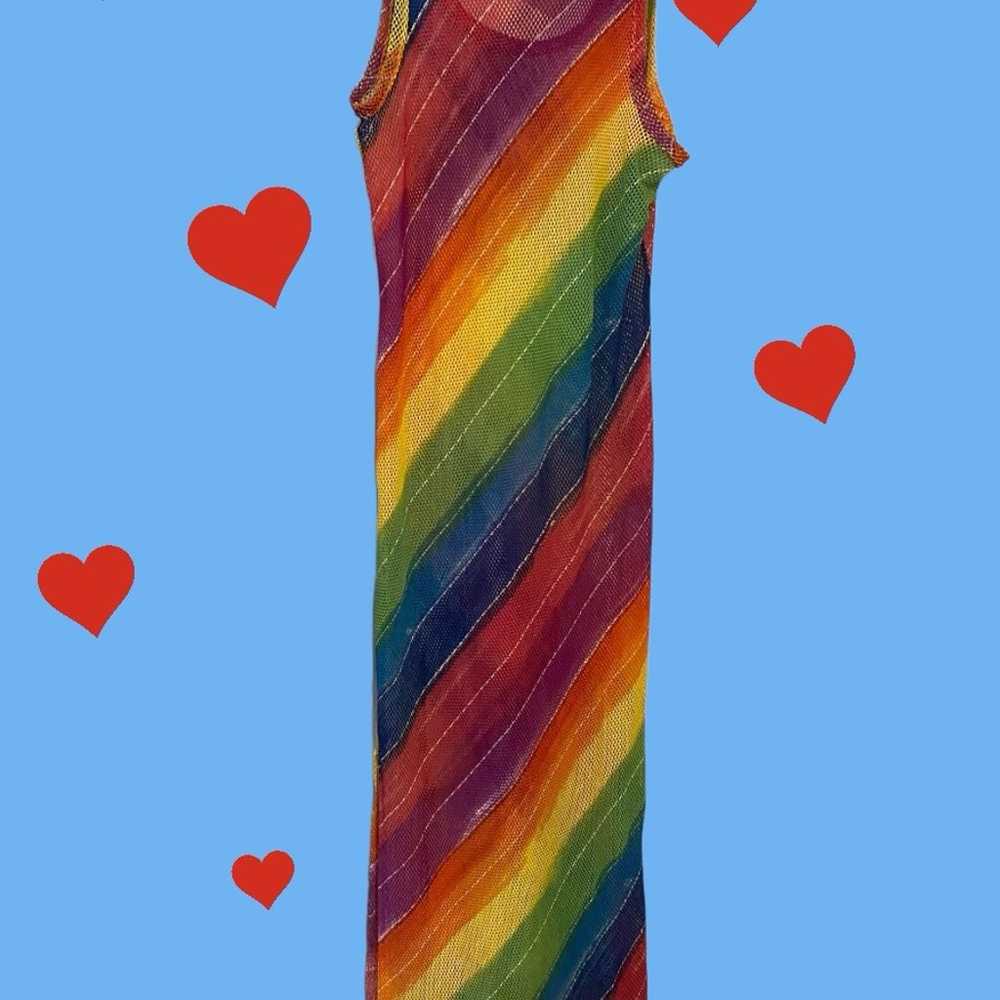 Rainbow 6 color Pride LGBT Sleeveless Maxi Dress … - image 1