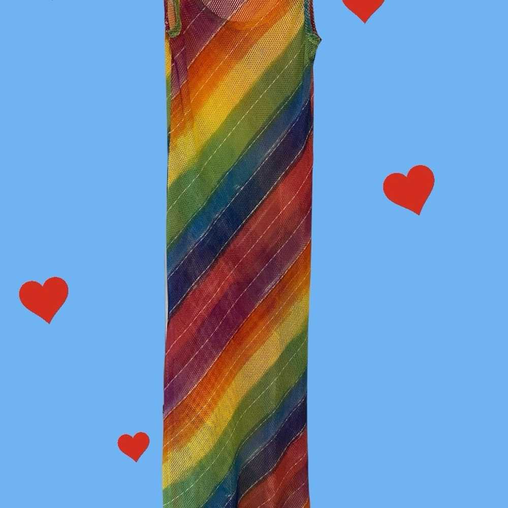 Rainbow 6 color Pride LGBT Sleeveless Maxi Dress … - image 3