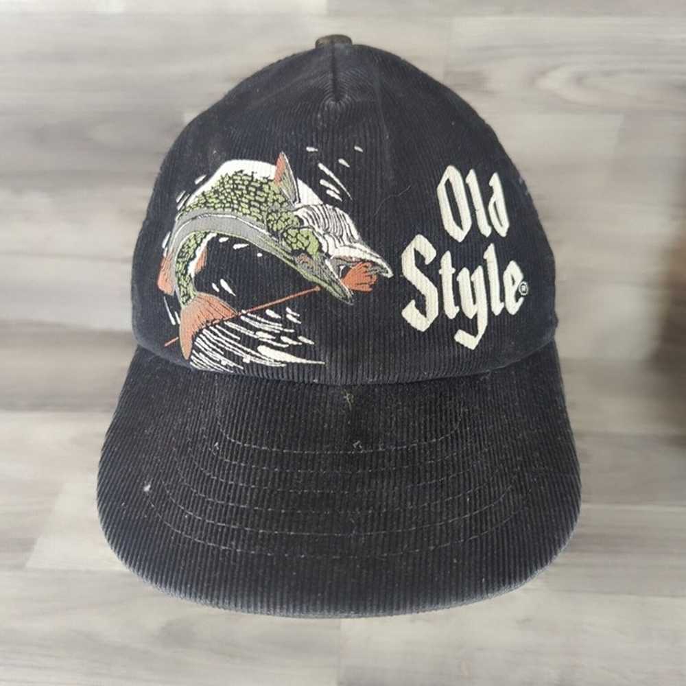 Vintage Old Style Beer Corduroy Snapback Trucker … - image 1