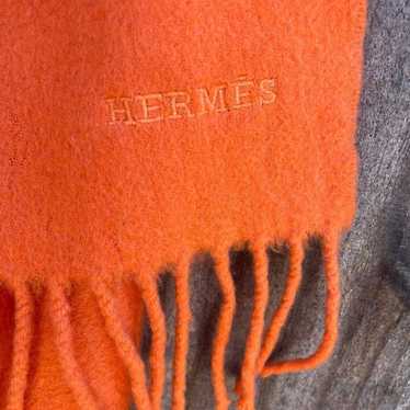 Hermes Vintage Luxury Cashmere Scarf Orange Scarve