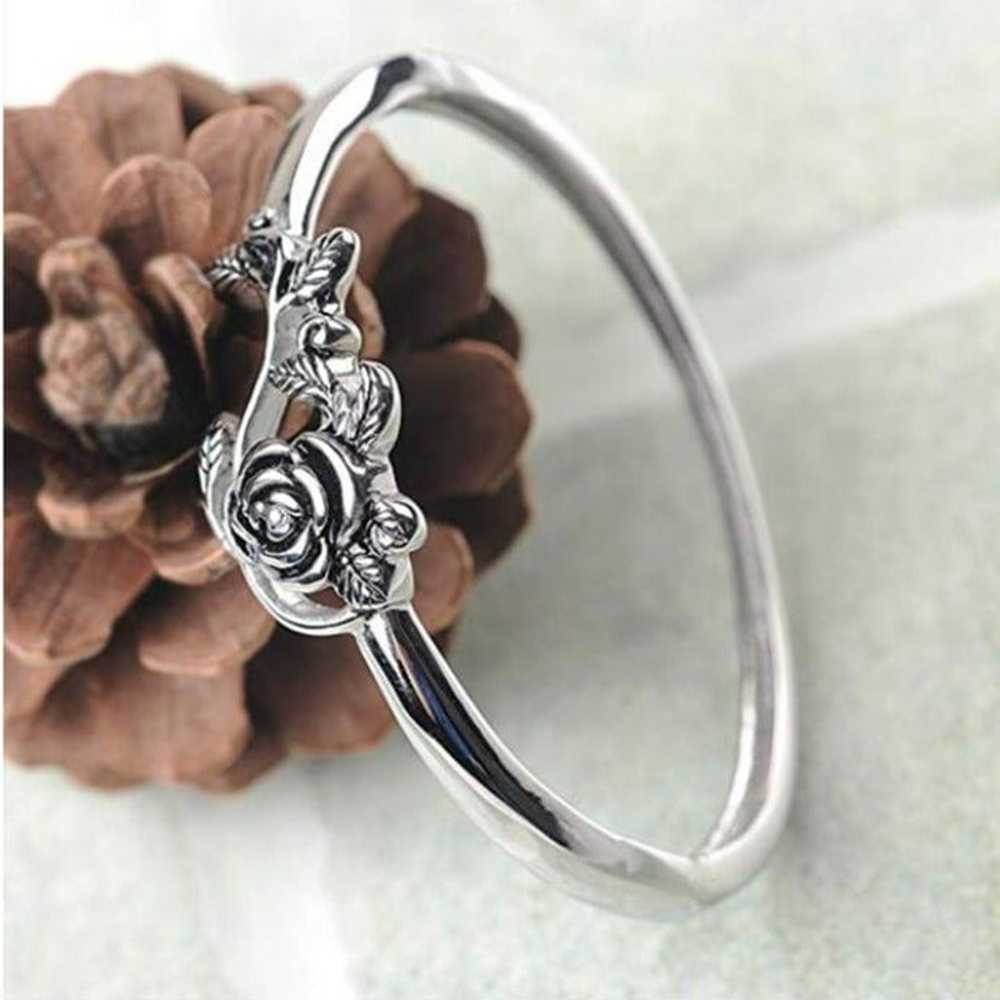 Ethnic Style Dainty Rose Flower Anillo Vintage Si… - image 2