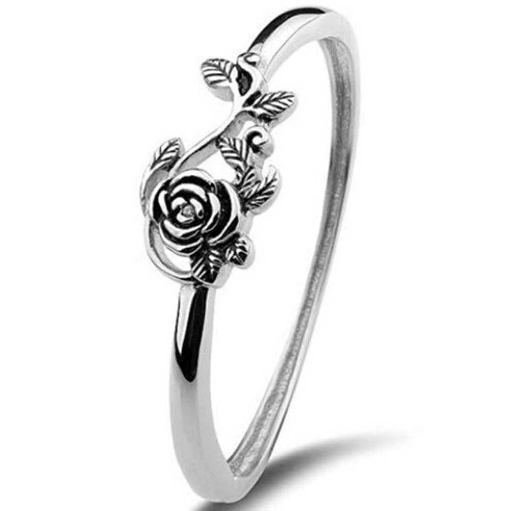Ethnic Style Dainty Rose Flower Anillo Vintage Si… - image 3