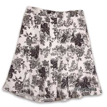 Ann Taylor LOFT black white floral print skirt