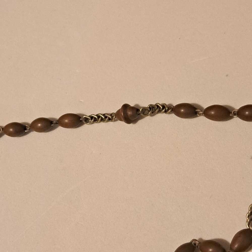 Vintage Lourdes France Olive Wood & Metal Rosary - image 9