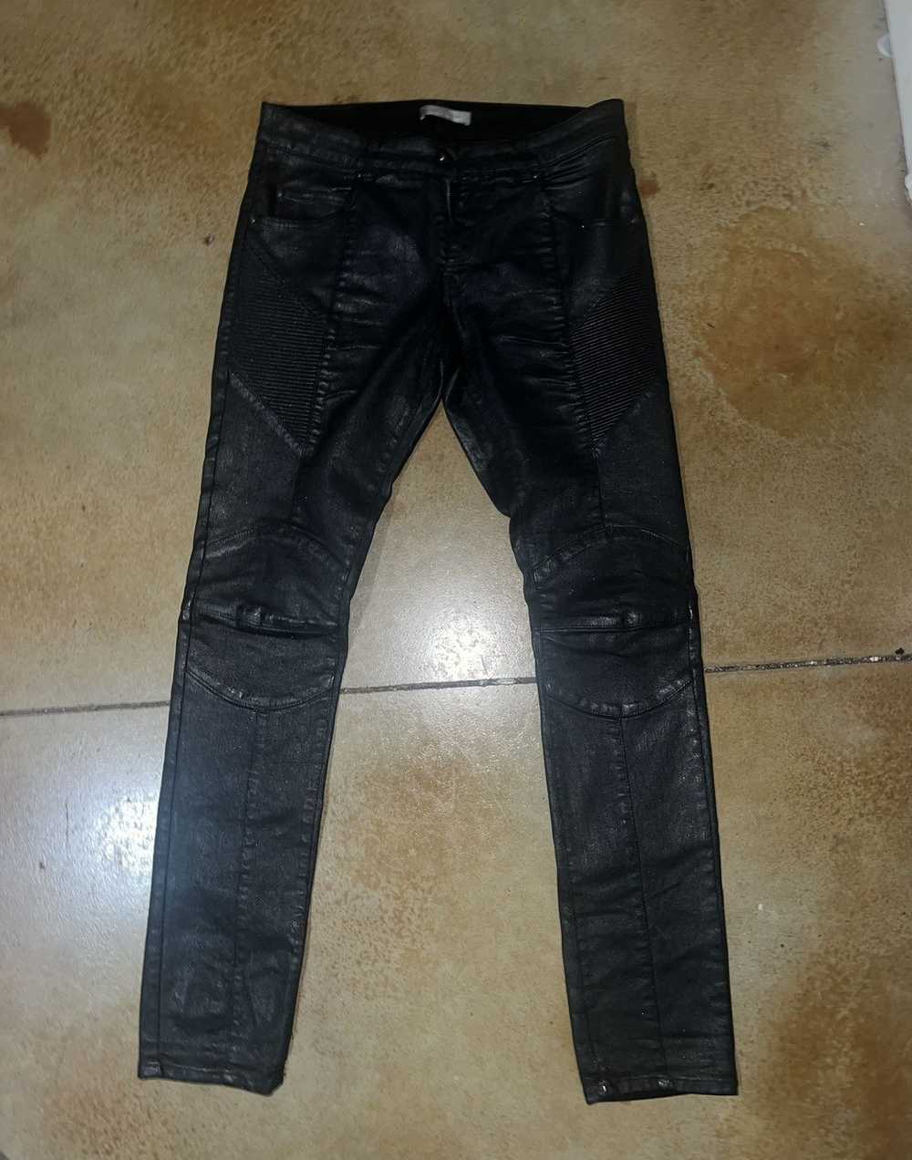 Pierre Balmain Pierre Balmain Black Moto Jeans - image 2