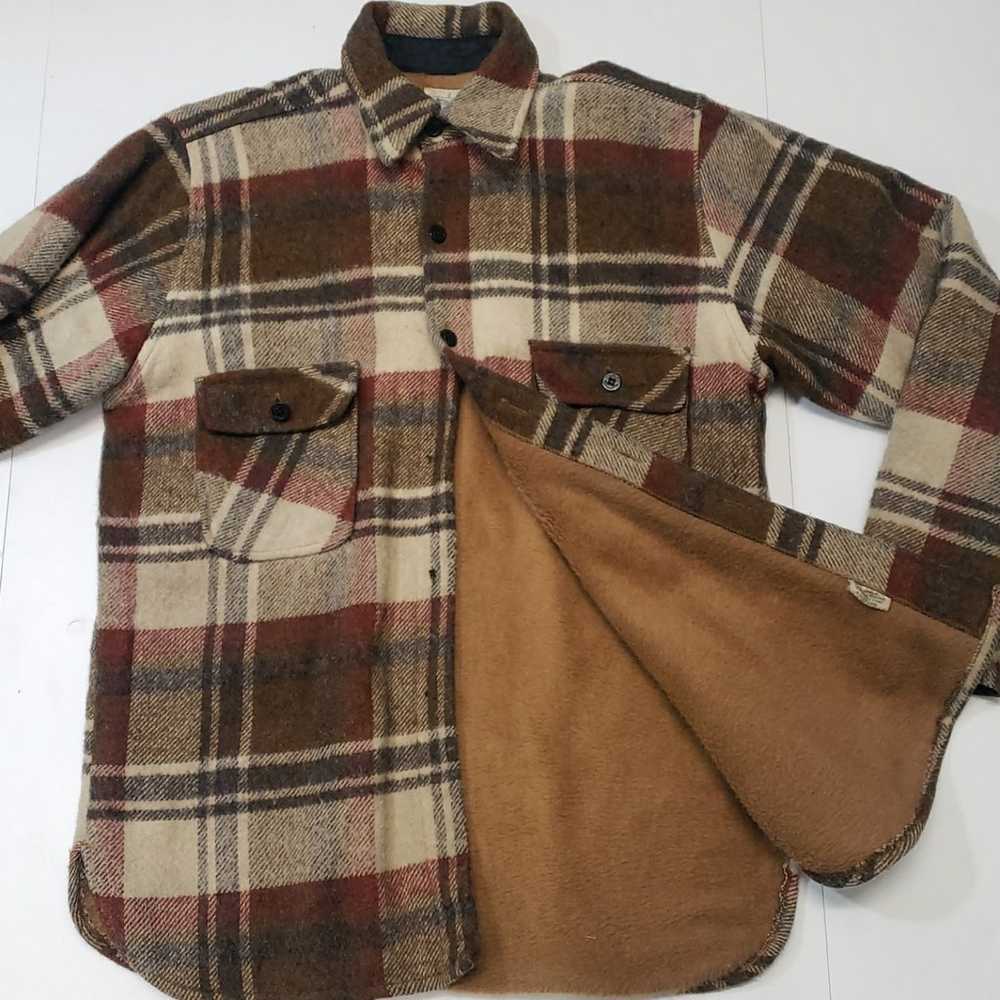 Vintage 70s-80s KMart Plaid Wool Chore Barn Coat … - image 3