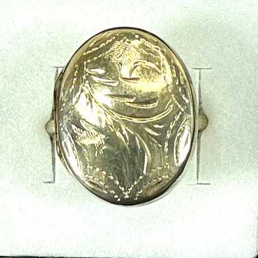 Vintage Sterling Silver Locket Ring Size 8