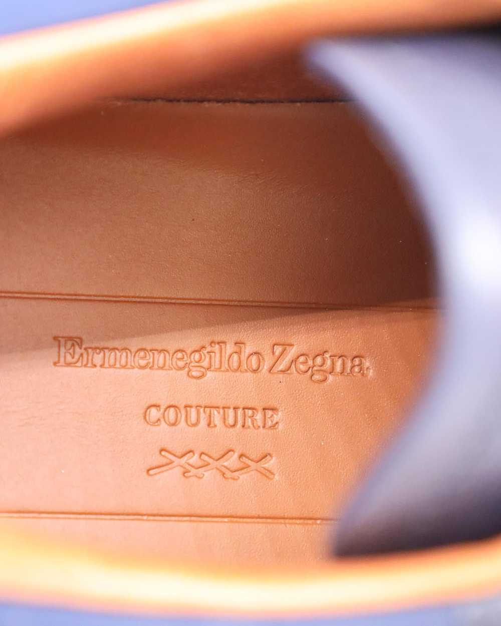 Ermenegildo Zegna Premium Navy Blue Leather Mesh … - image 8