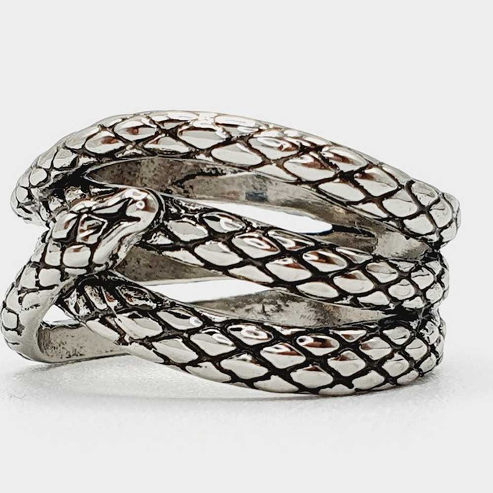 Trendy Multi Layer Snake Vintage Carved Silver Fa… - image 2