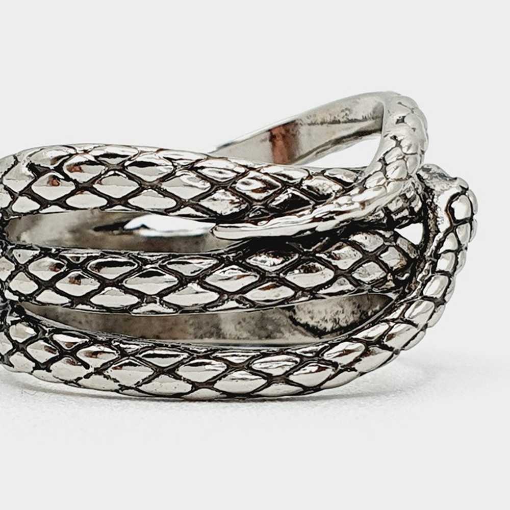 Trendy Multi Layer Snake Vintage Carved Silver Fa… - image 3