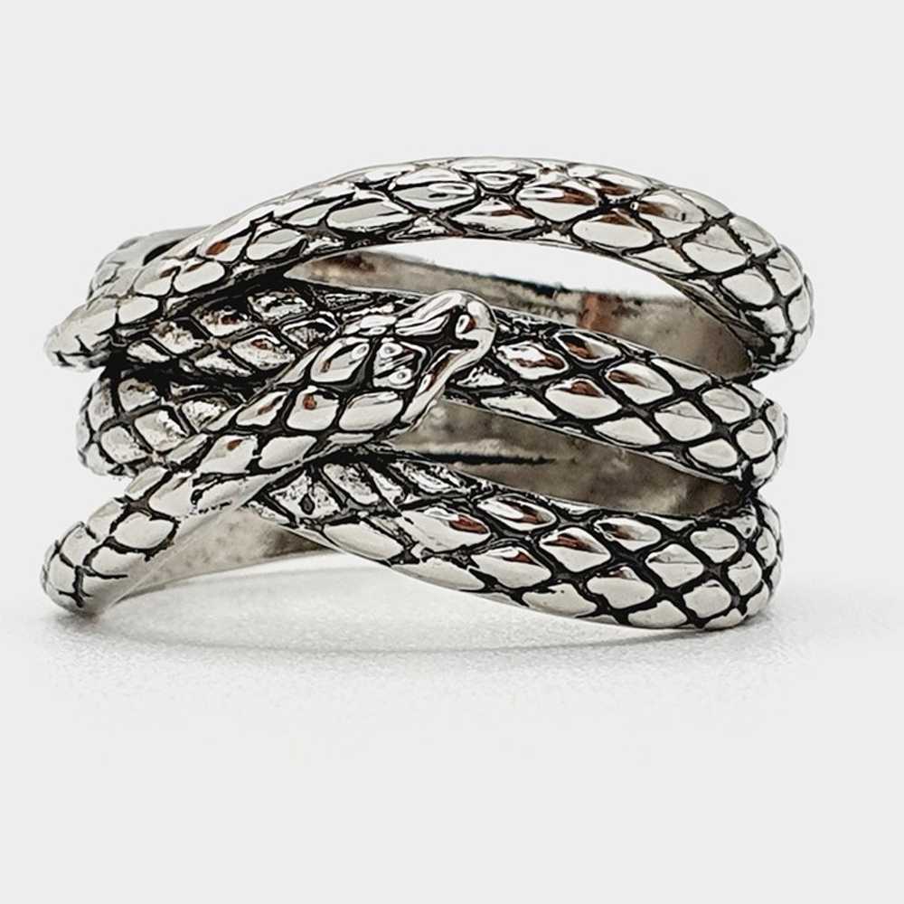 Trendy Multi Layer Snake Vintage Carved Silver Fa… - image 8