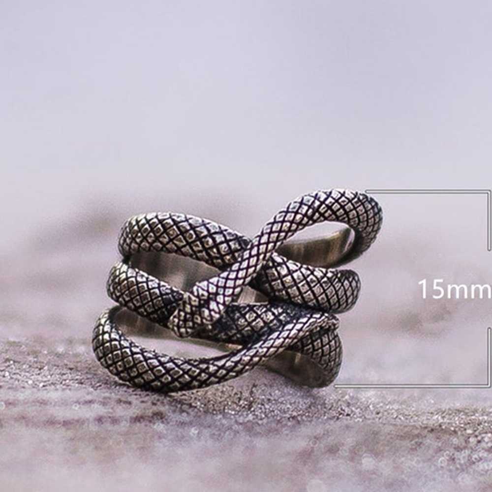 Trendy Multi Layer Snake Vintage Carved Silver Fa… - image 9