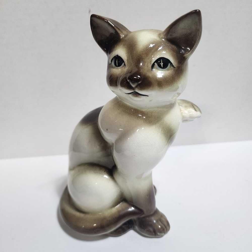 Vintage Siamese Cat Ceramic Figurine Made In Japa… - image 1