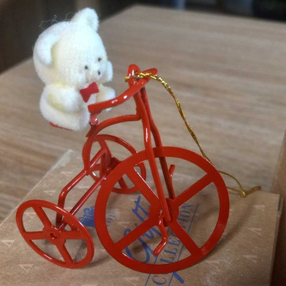 Vintage Avon Teddy Bear Flocked Christmas Ornamen… - image 4