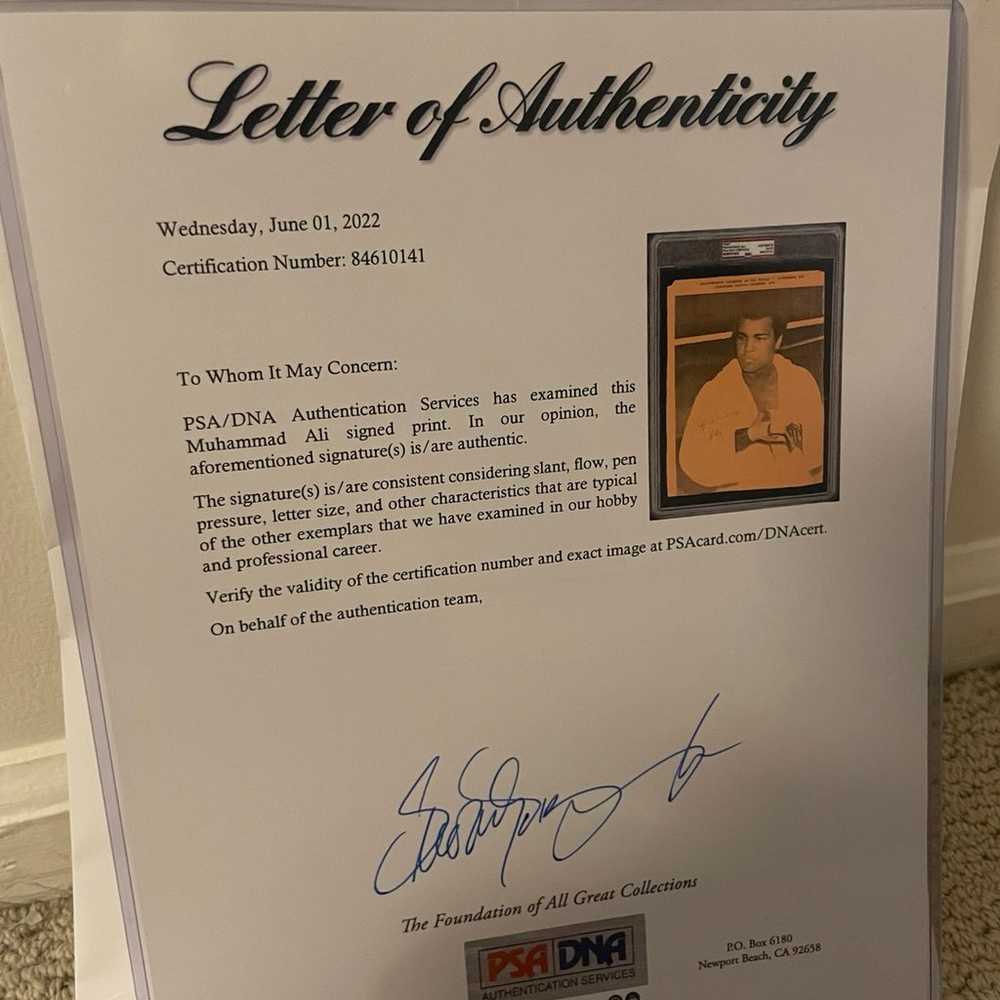 Muhammad Ali Autographed Print PSA Certified - image 2
