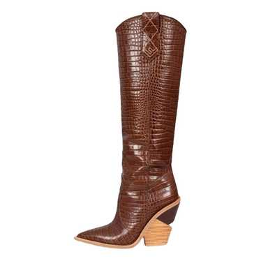 Fendi Cowboy leather biker boots - image 1