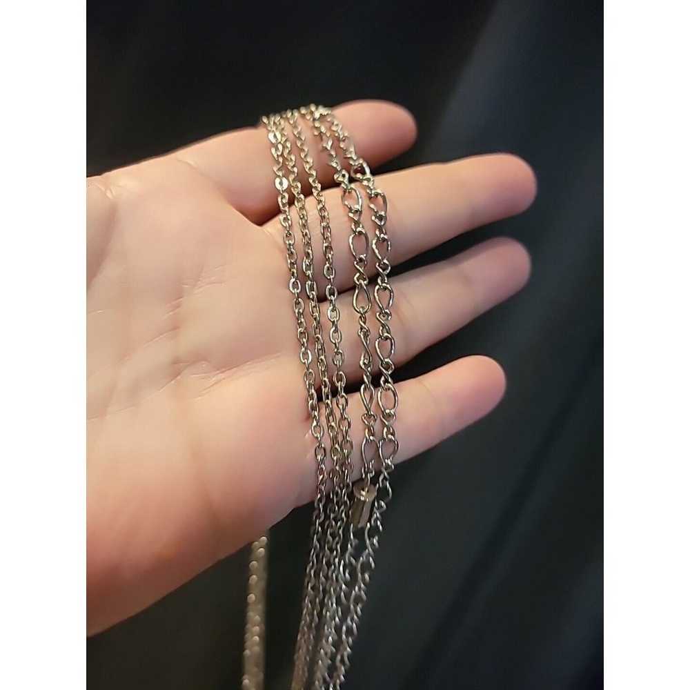 Vintage Silver Tone Multi Strand Womens Necklace … - image 11
