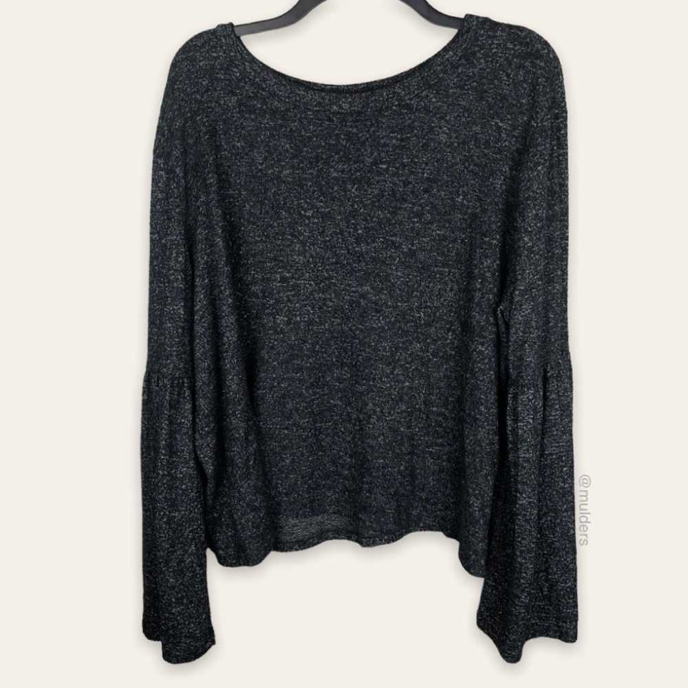 Rue21 Gray Long Flared Flounce Sleeve Soft Scoop … - image 1