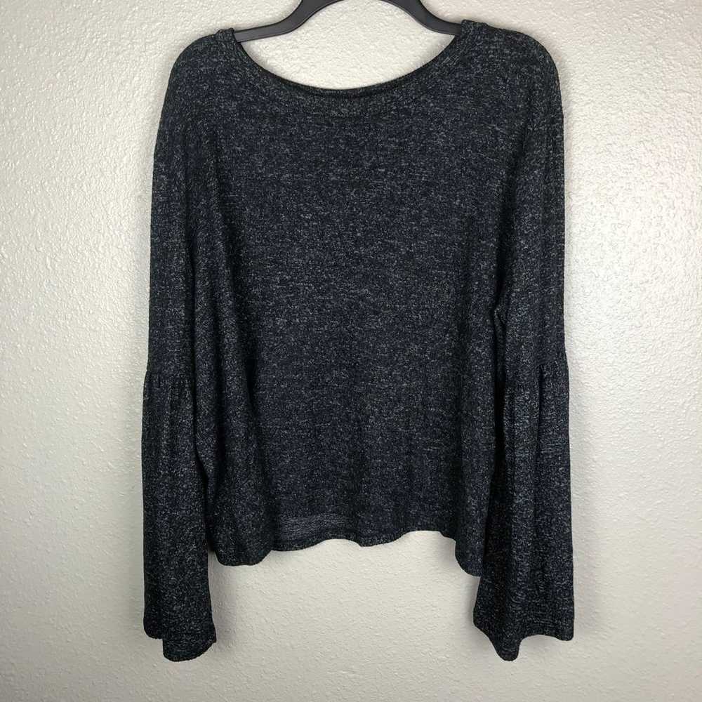 Rue21 Gray Long Flared Flounce Sleeve Soft Scoop … - image 2