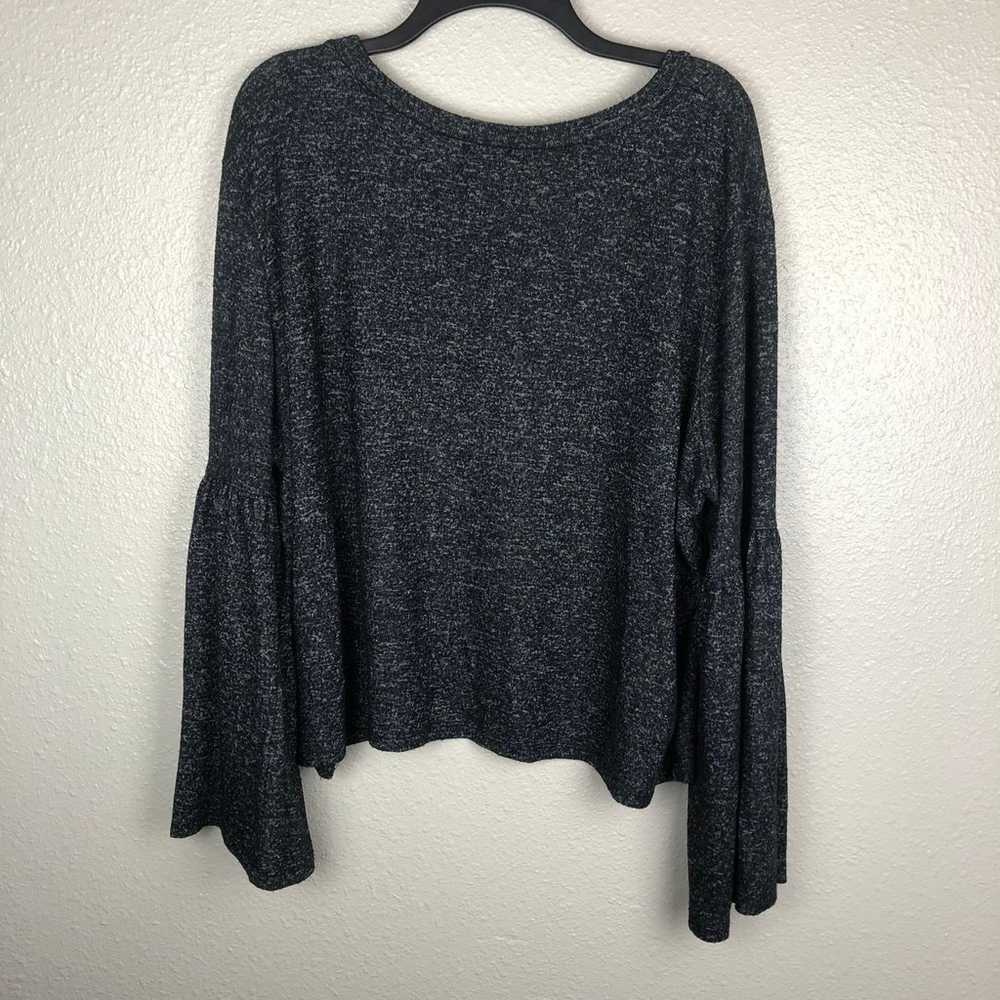 Rue21 Gray Long Flared Flounce Sleeve Soft Scoop … - image 5