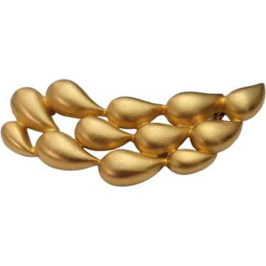 Givenchy Matte Gold Tone Rain Drops Brooch, Signe… - image 1