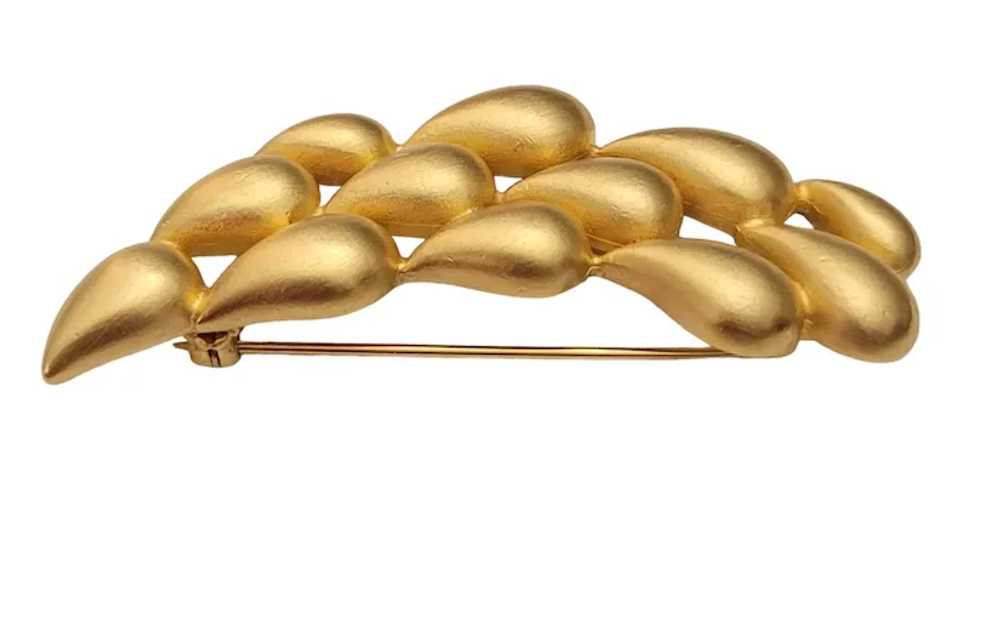 Givenchy Matte Gold Tone Rain Drops Brooch, Signe… - image 4