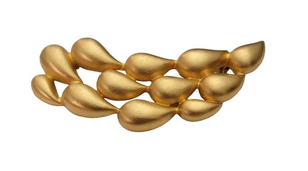 Givenchy Matte Gold Tone Rain Drops Brooch, Signe… - image 8