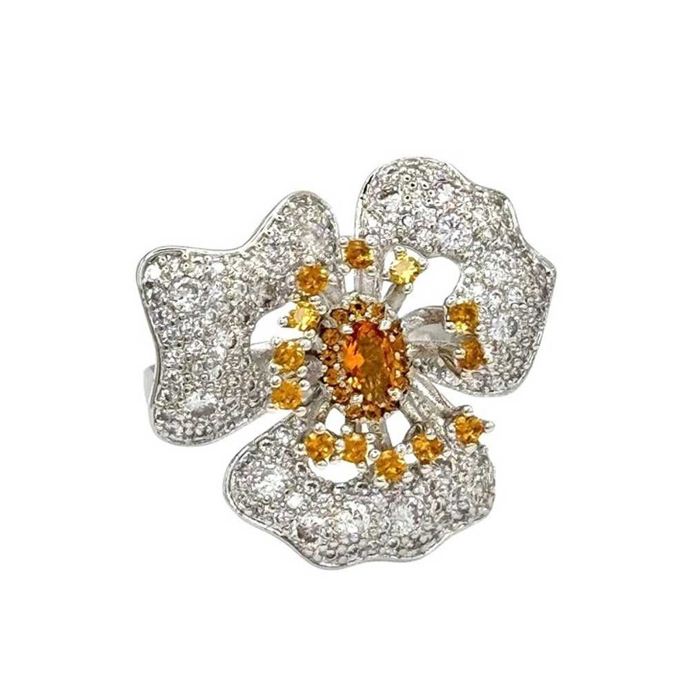 NWT S925 Sterling Silver CZ Three Petal Flower Co… - image 10