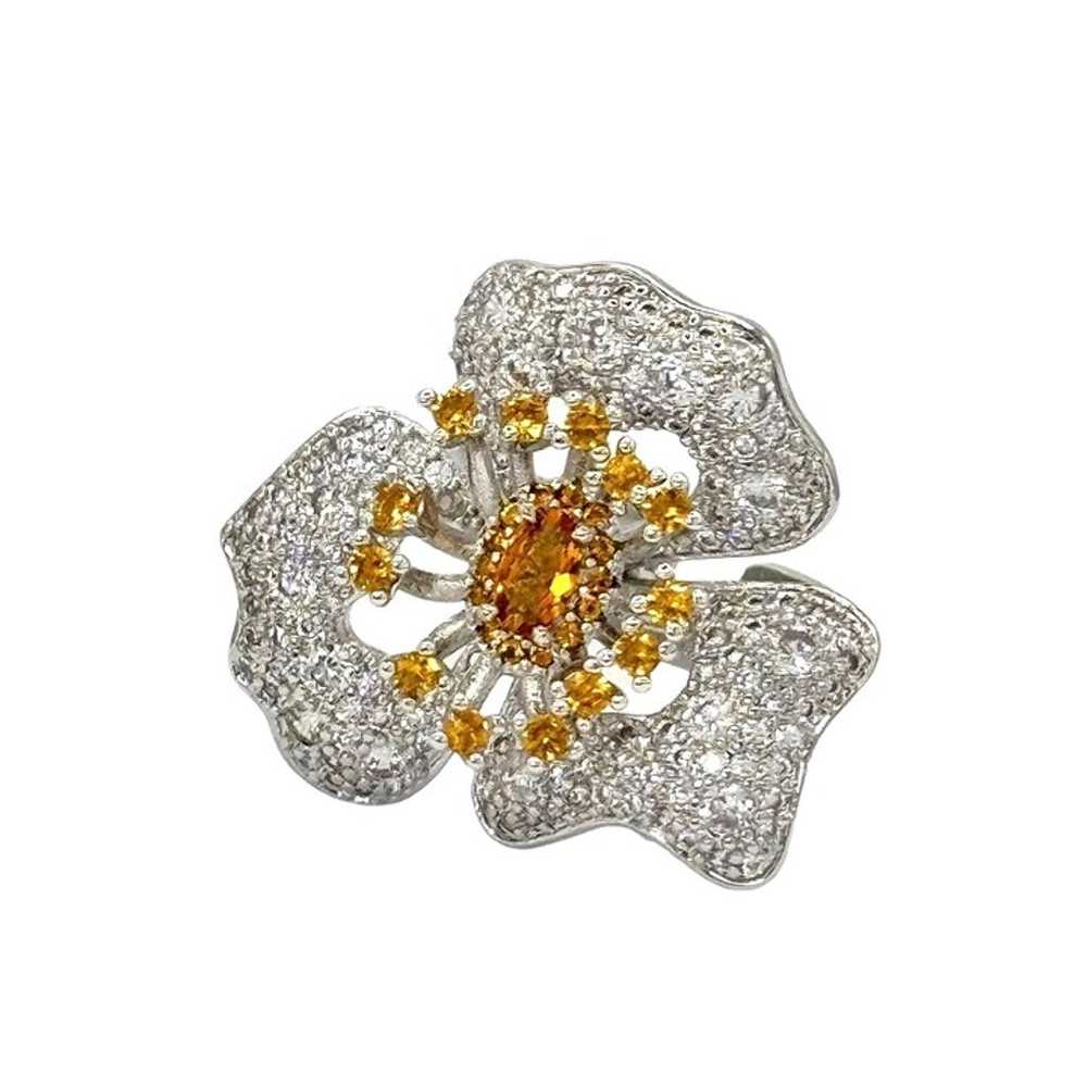 NWT S925 Sterling Silver CZ Three Petal Flower Co… - image 9