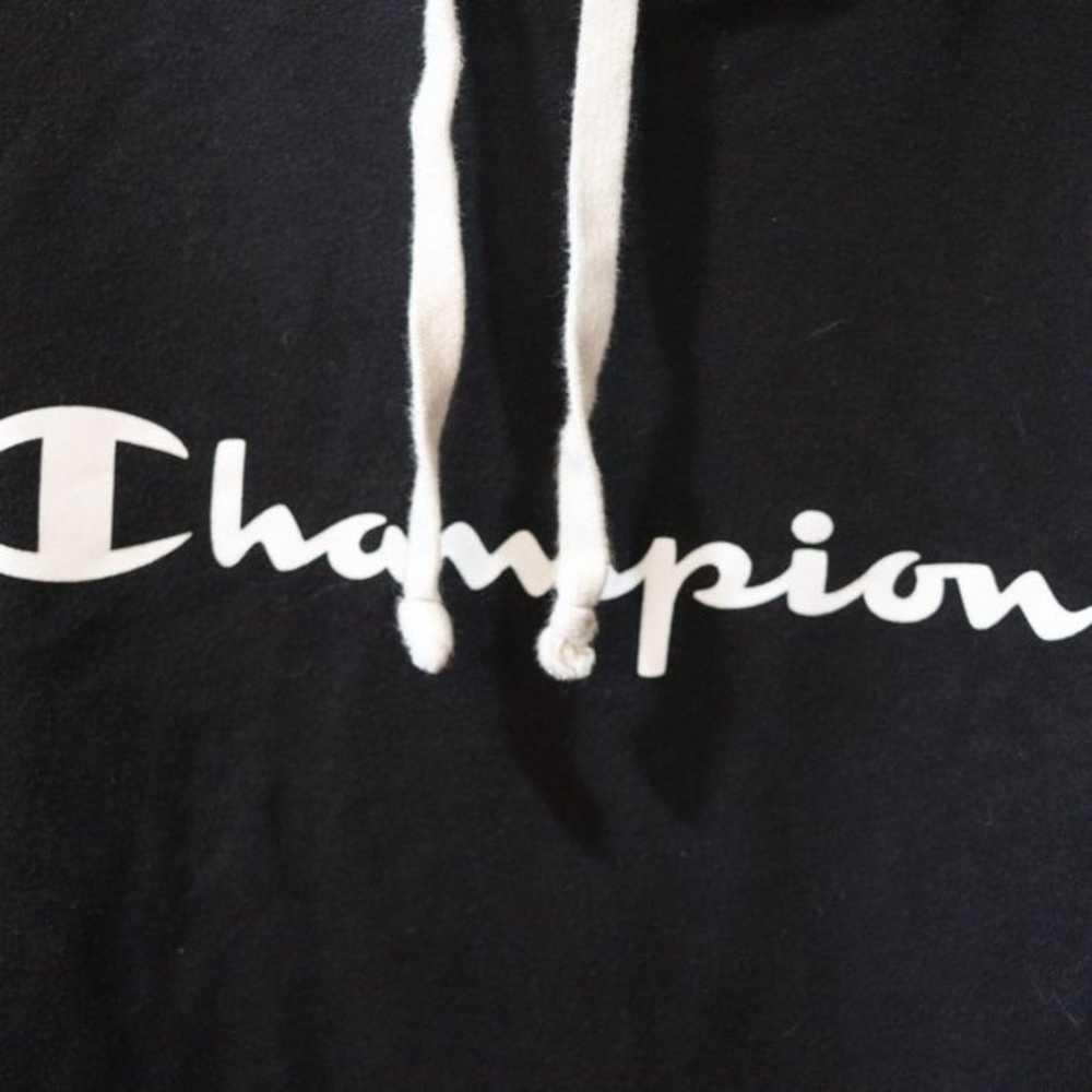 Champion Black Pullover Hoodie Spellout Logo XL - image 2