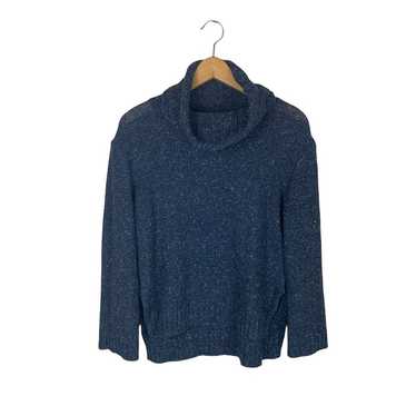 Madewell Speckled Blue Cowl Neck High Low Long Sle