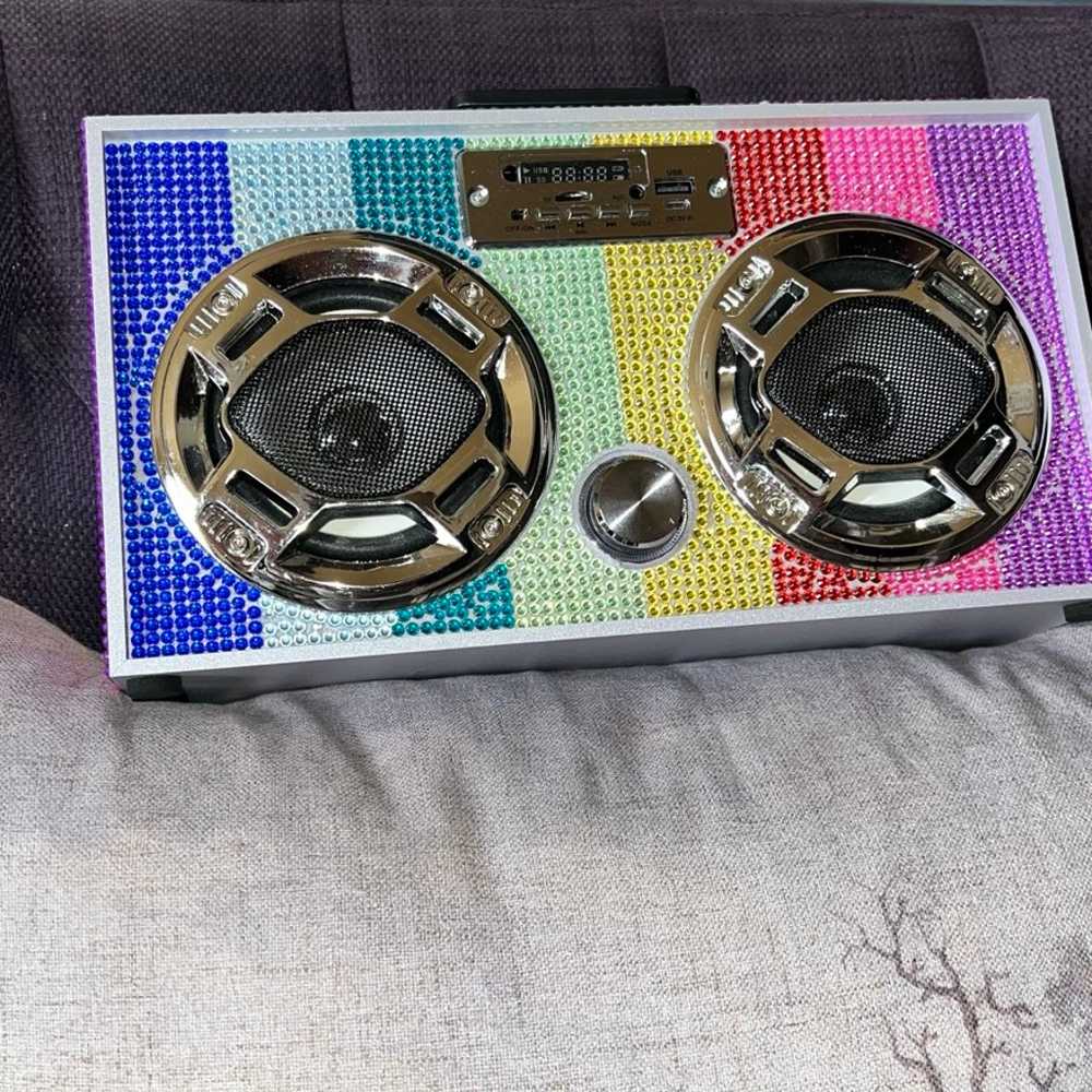 Mini Swarovski Boombox with LED Speakers - image 8