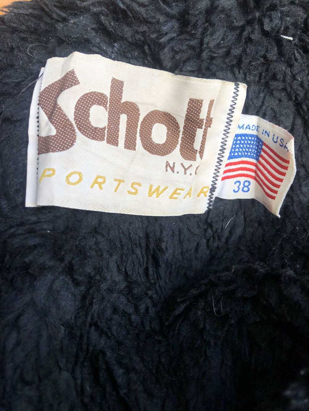 Schott × Vintage Vintage schoot leather jacket bl… - image 10