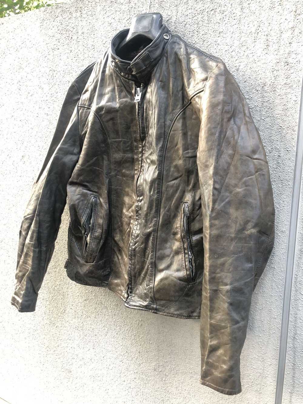 Schott × Vintage Vintage schoot leather jacket bl… - image 2