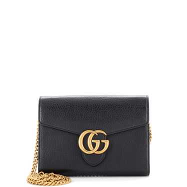 GUCCI GG Marmont Chain Wallet Leather Mini