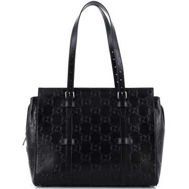 GUCCI Tote Bag GG Embossed Perforated Leather